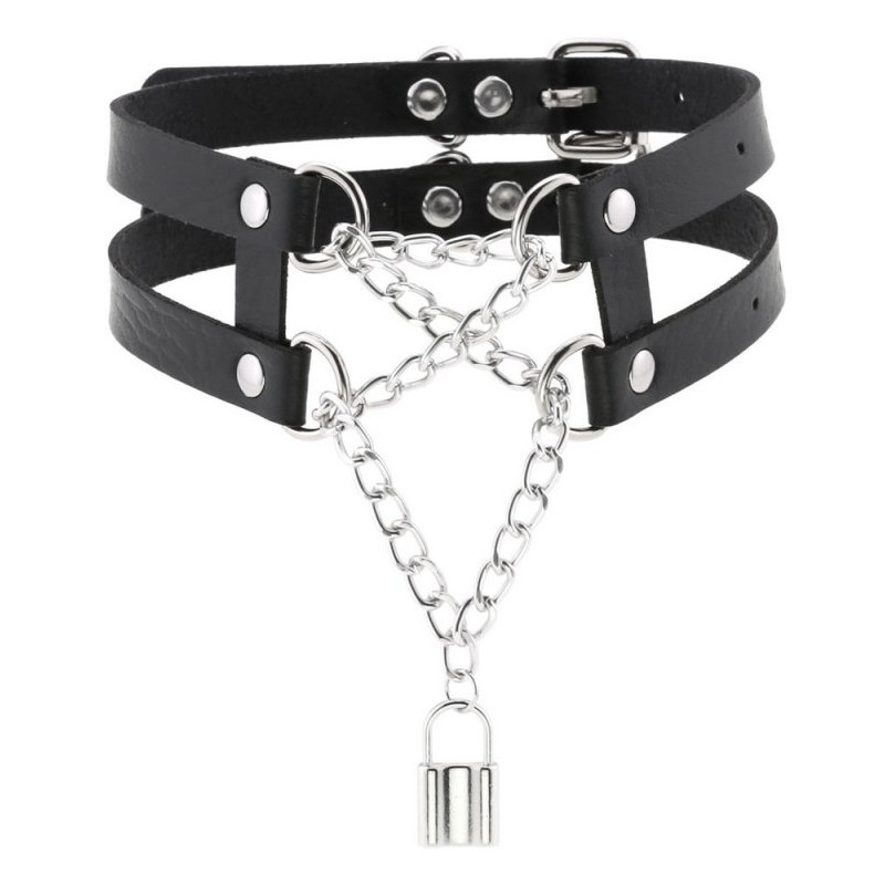 Joy Jewels Collier Ras de cou Pendant Lock Noir